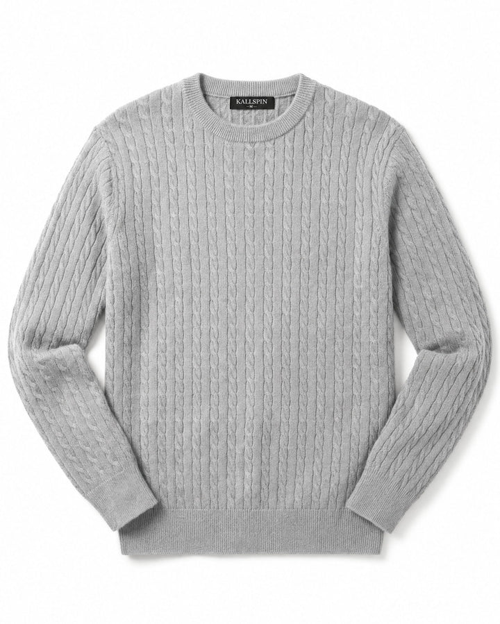 Wool Blend Cable-Knit Crewneck