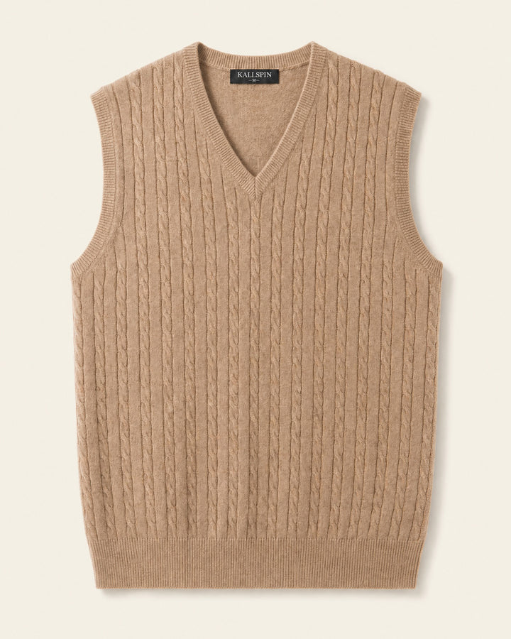 Wool Blend Cable-Knit Sweater Vest