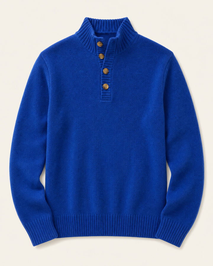 Wool Quarter-Button Pullover