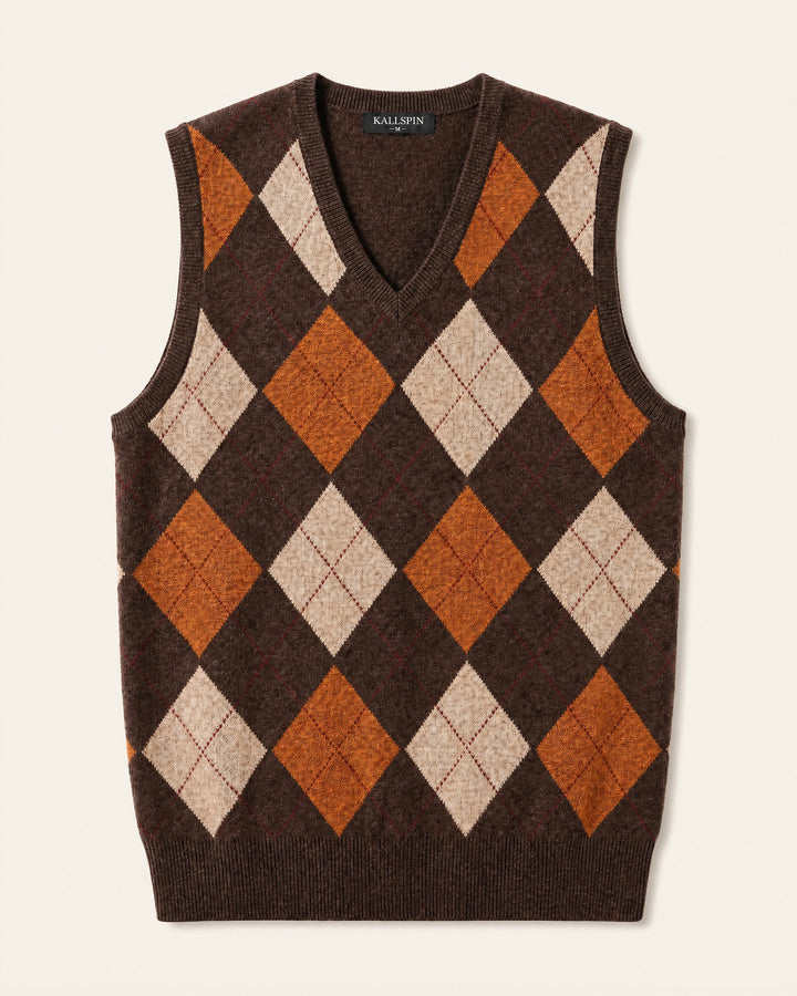 Argyle Wool Sweater Vest