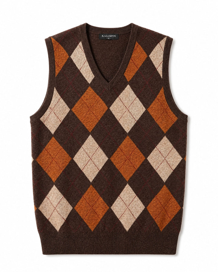Argyle Wool Sweater Vest