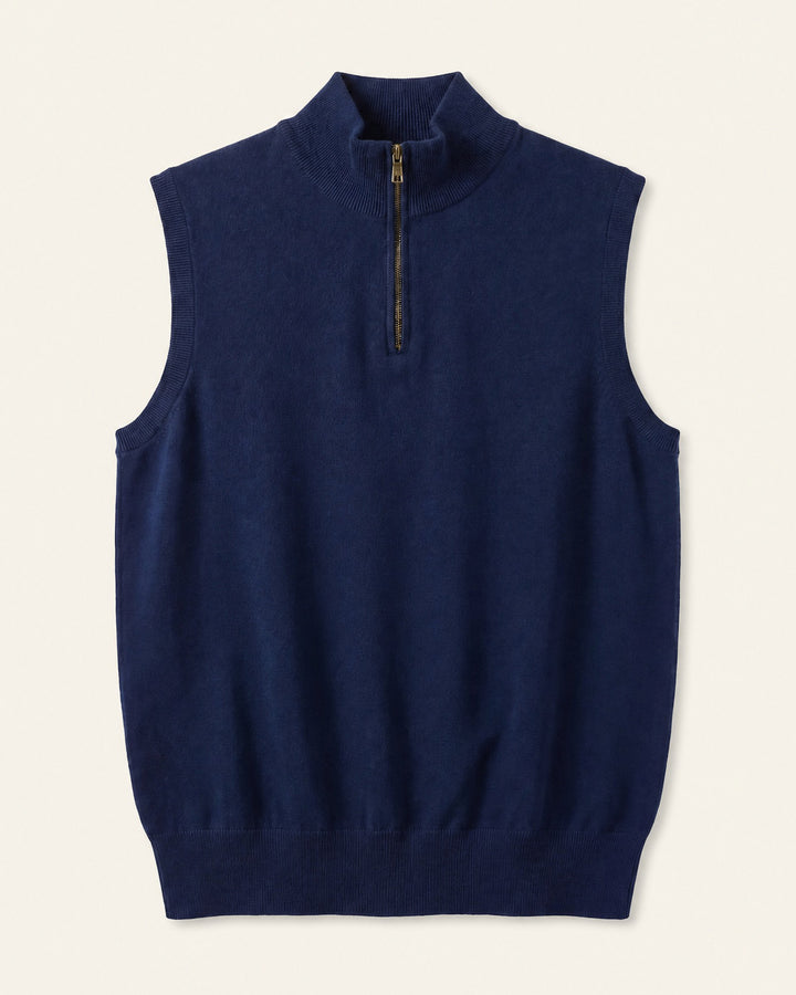 Cotton Quarter-Zip Vest