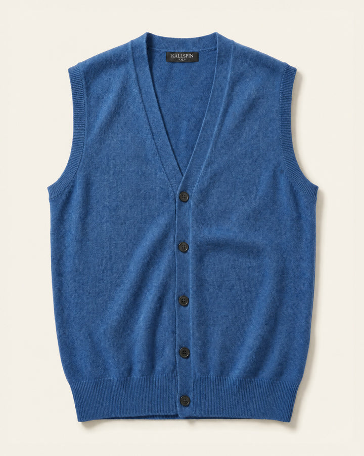 Cotton Button-Down Cardigan Vest