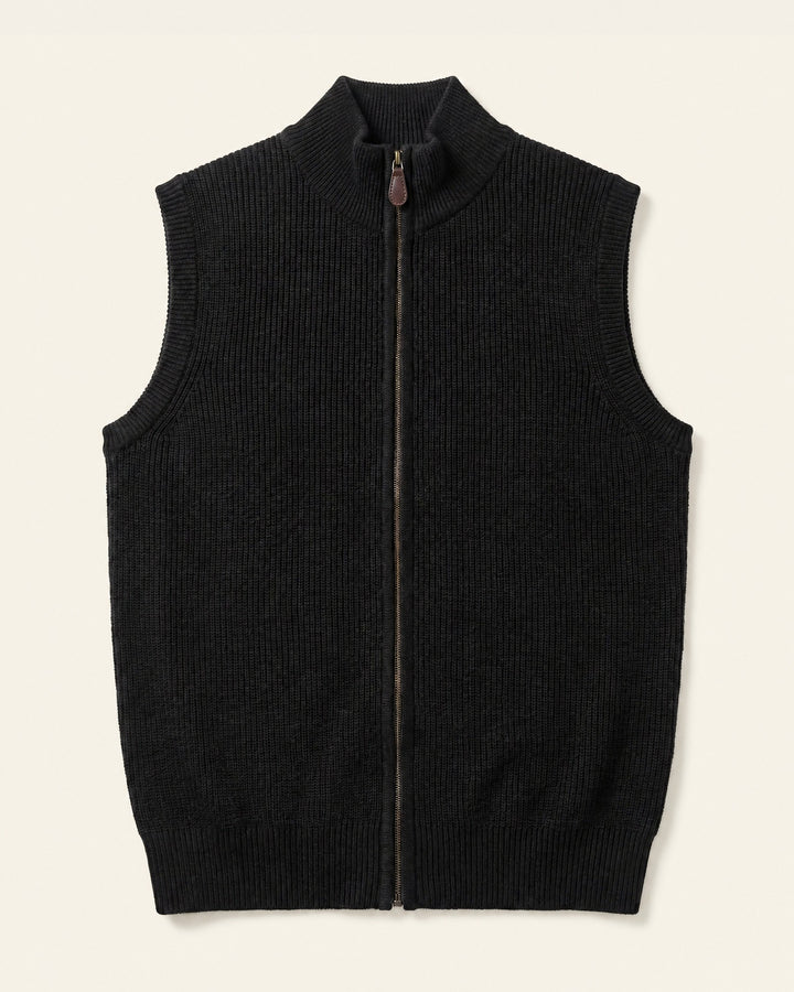 Wool Blend Full-Zip Vest