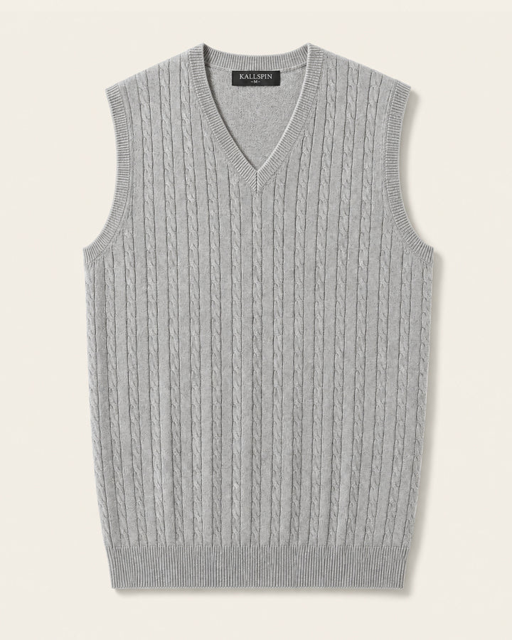 Cotton Cable-Knit Sweater Vest