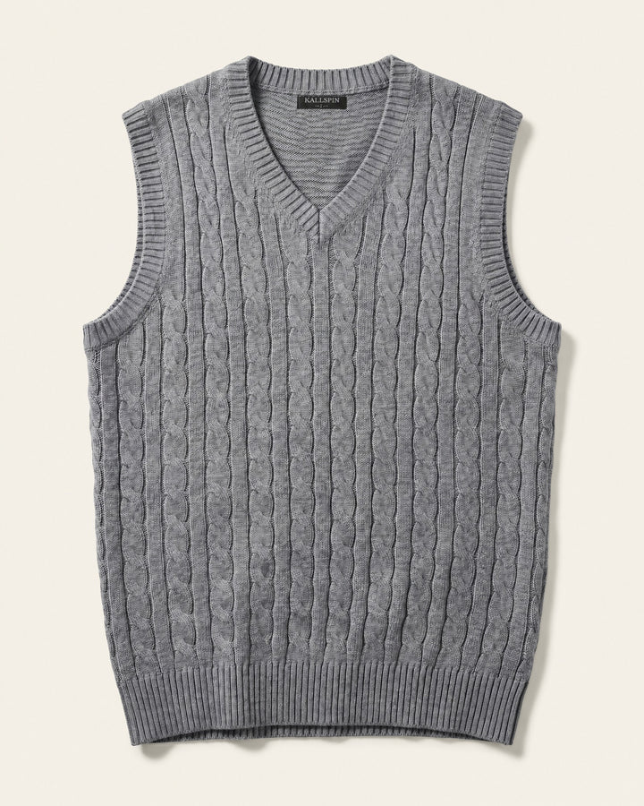 Cable-Knit Wool Sweater Vest