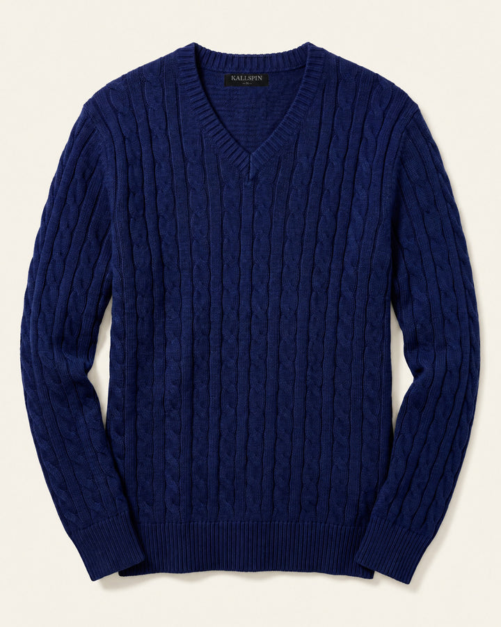 Wool Cable-Knit Midweight Pullover