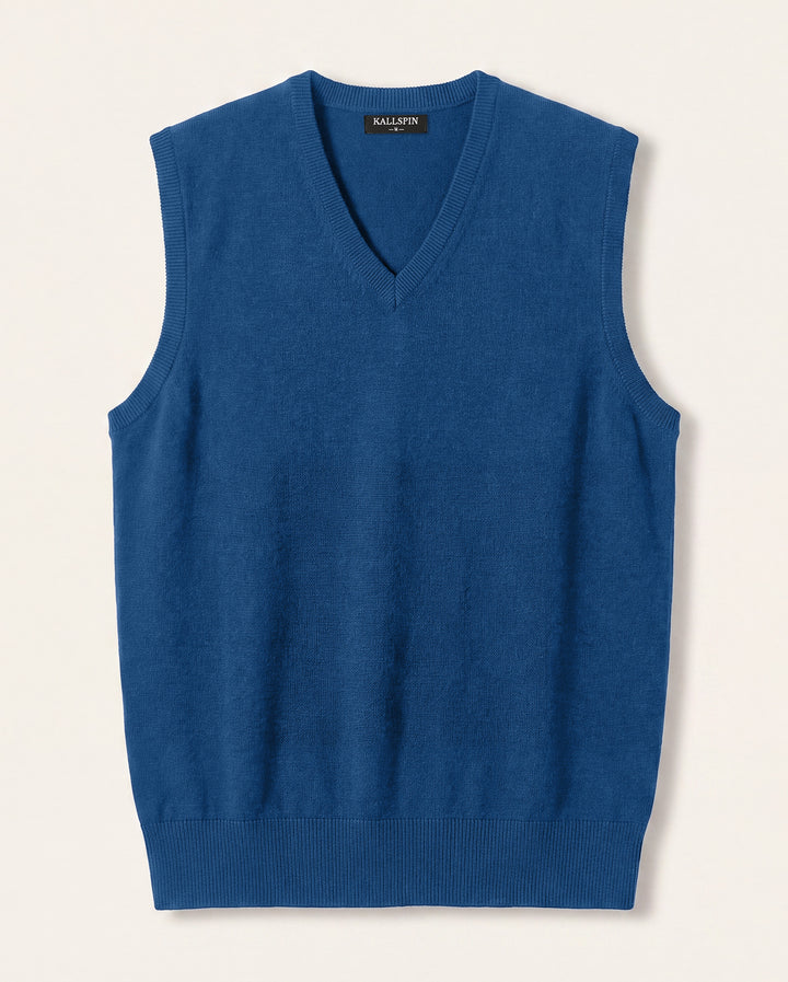 Cotton V-Neck Sweater Vest