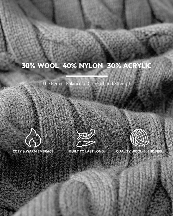 Wool Cable-Knit Quarter-Zip Pullover