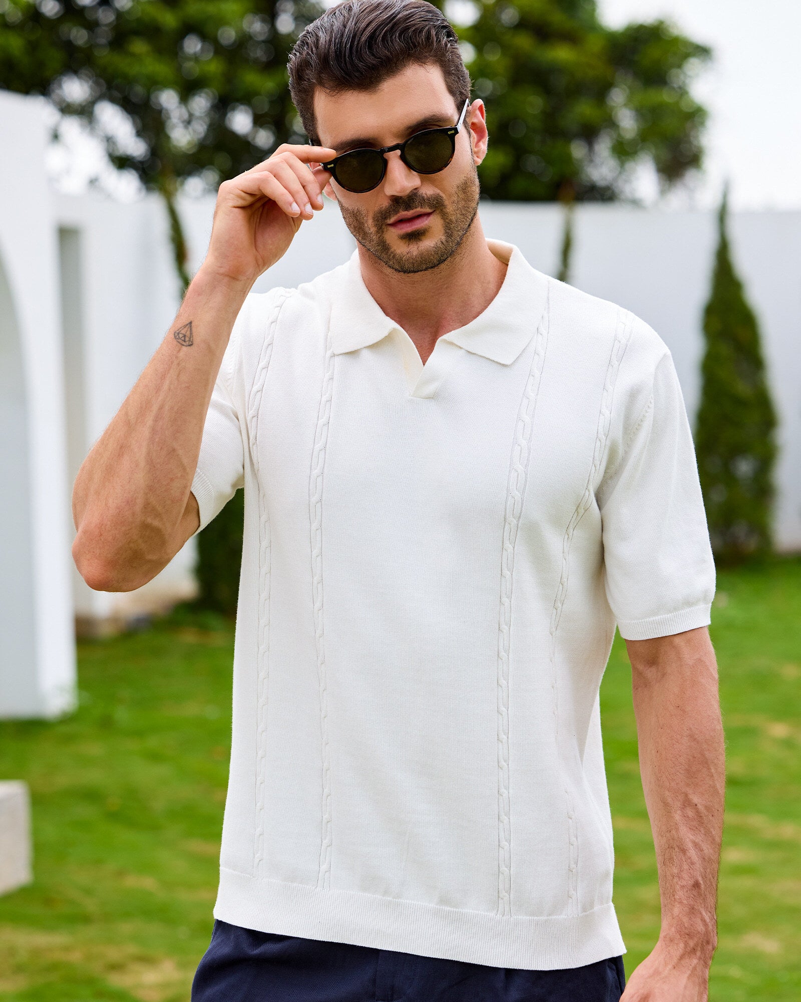 Kallspin Cotton Knit Polo Shirt - Premium Men's Clothing