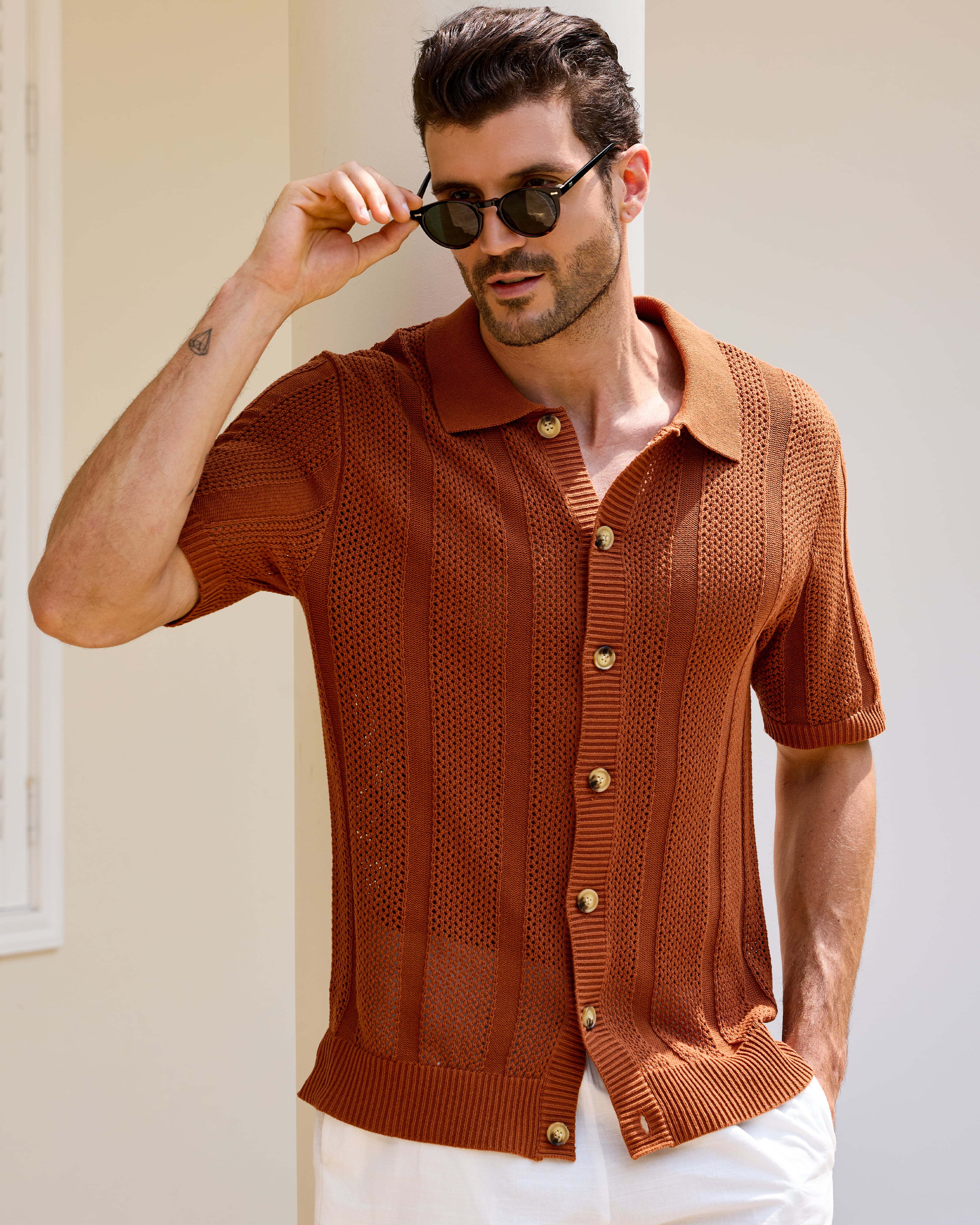 Kallspin Cotton Button Down Shirt - Premium Men's Clothing
