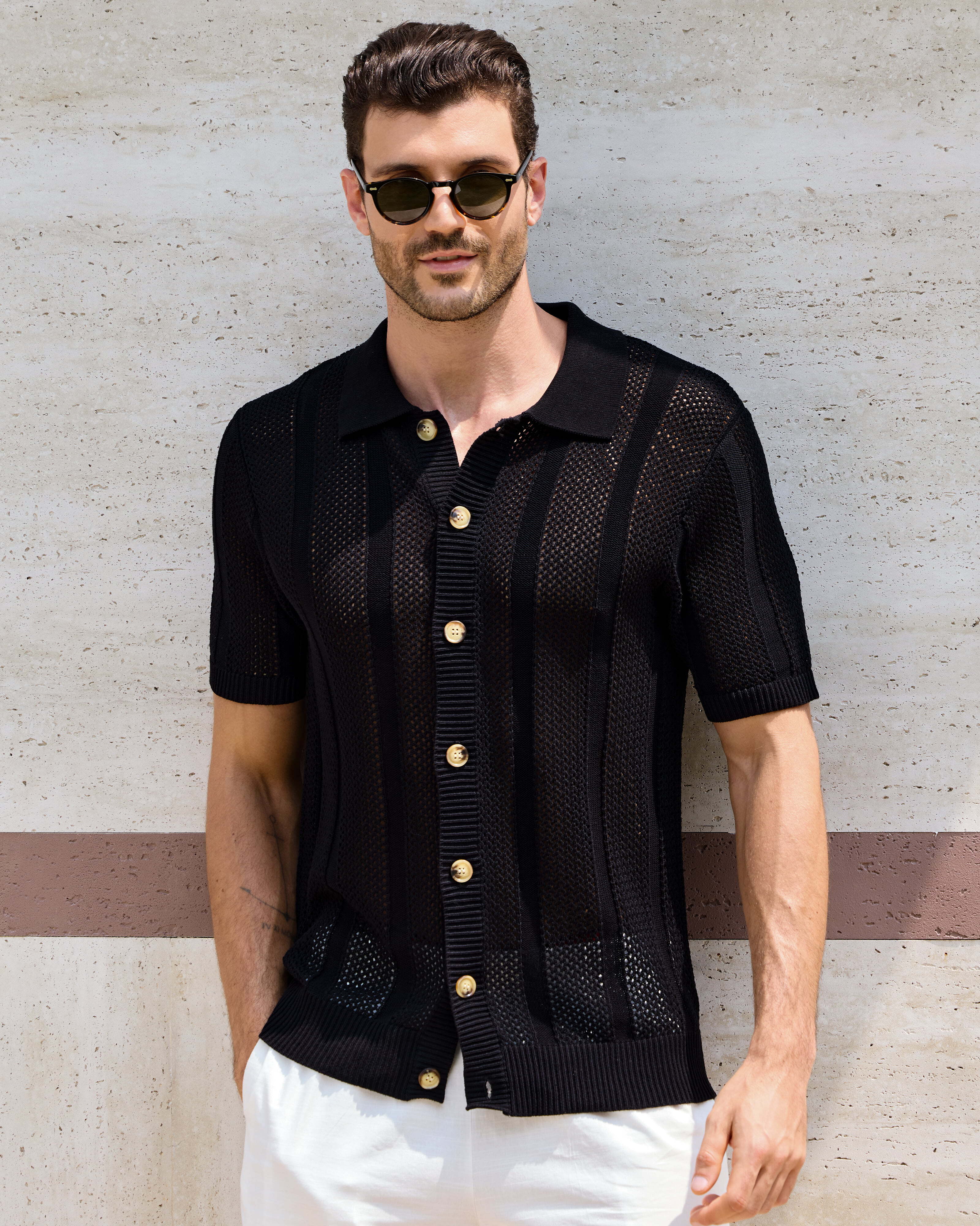 Kallspin Cotton Button Down Shirt - Premium Men's Clothing