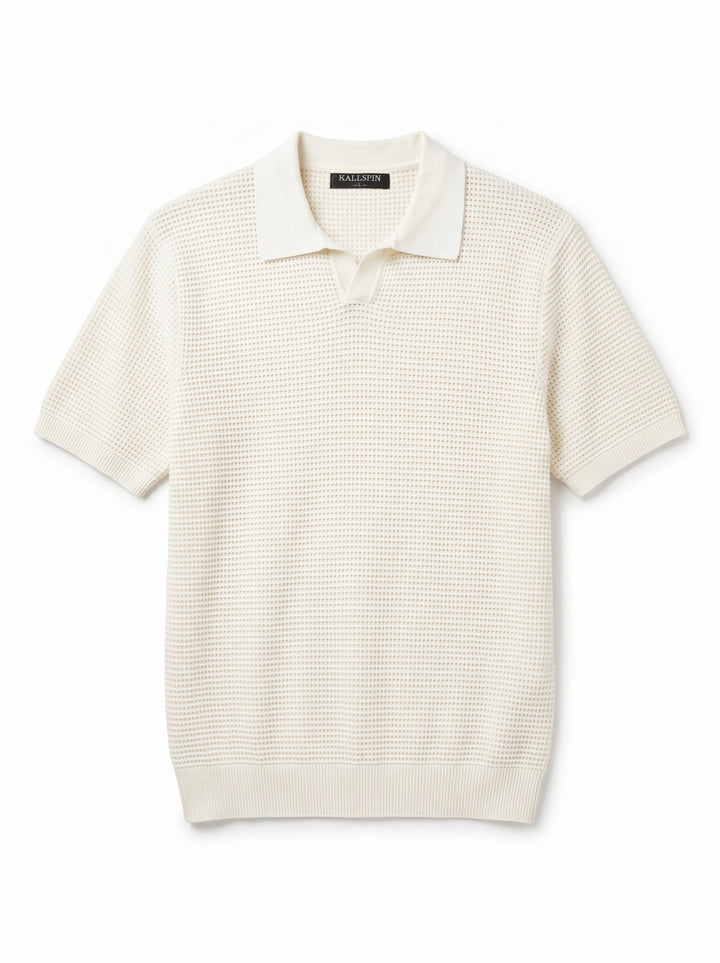 Textured Knitted Polo