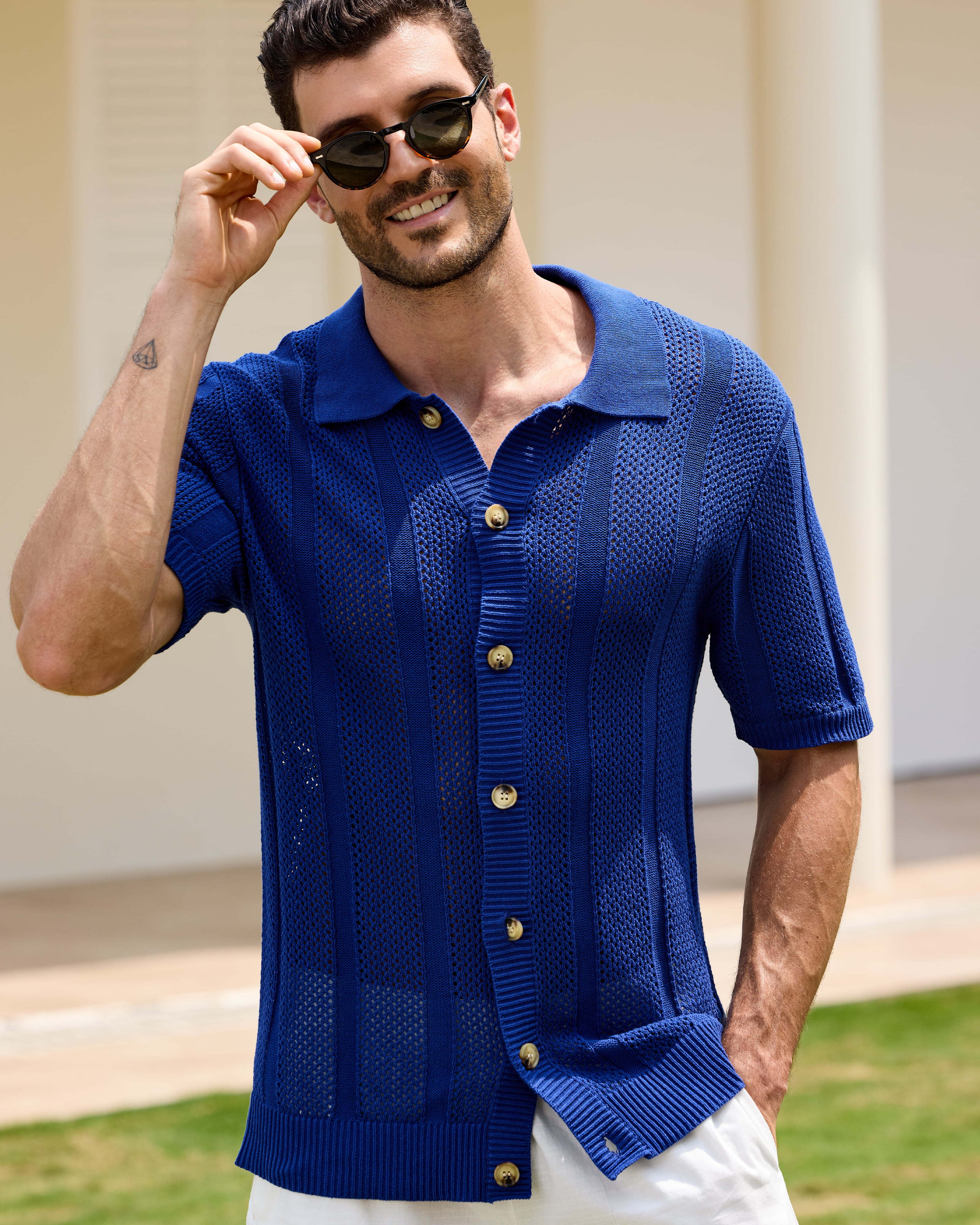 Kallspin Cotton Button Down Shirt - Premium Men's Clothing