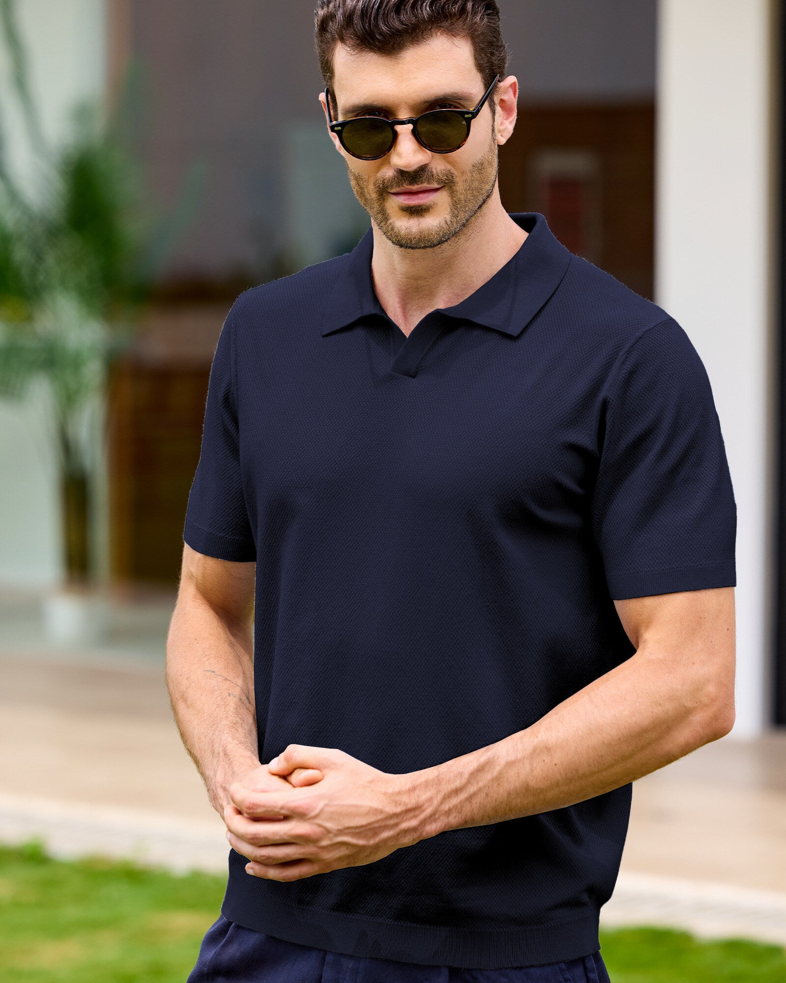 Kallspin Breathable Textured Polo - Premium Men's Clothing