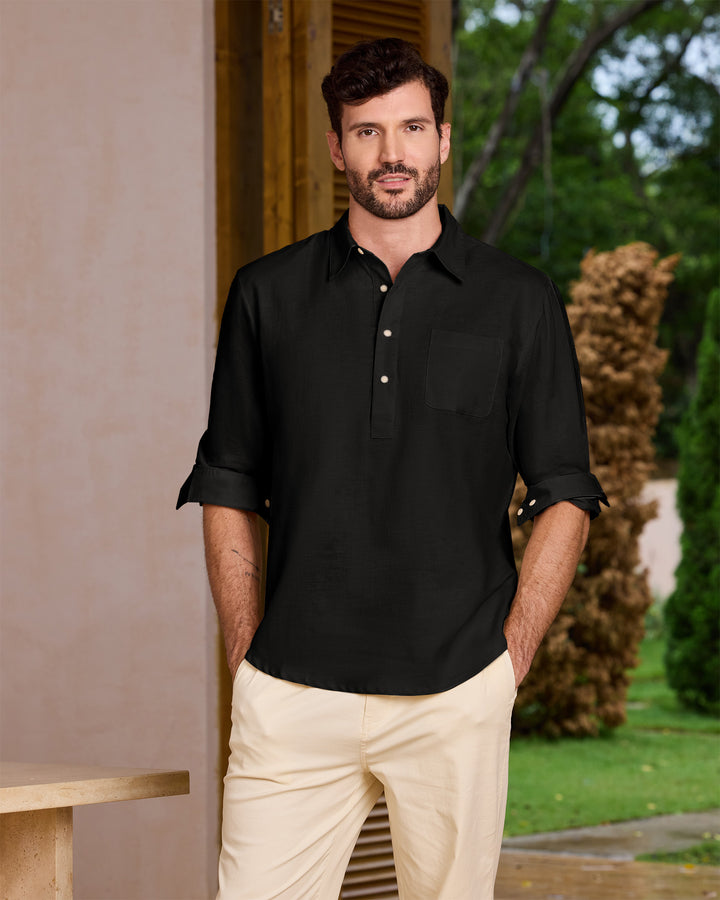 Linen Cotton Pocket Shirt