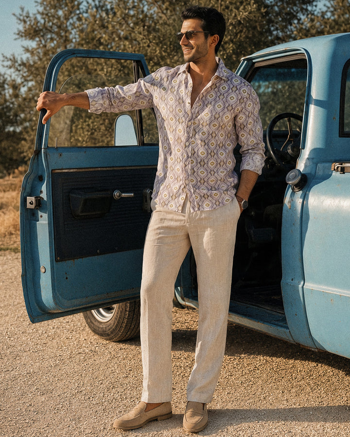 Linen Casual Pattern Shirt