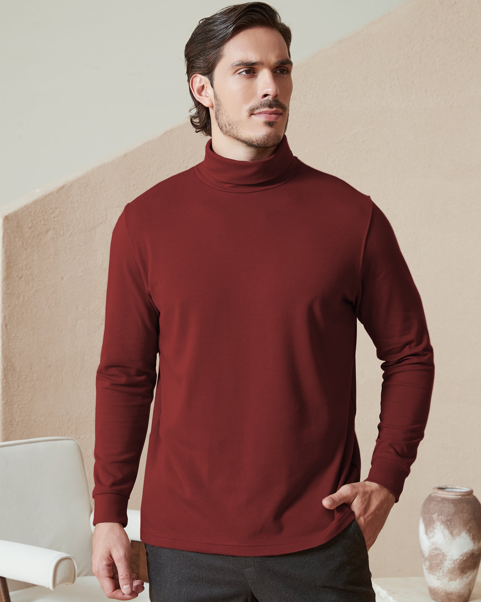 Kallspin Basics Turtleneck Sweatershirt - Premium Men's Clothing