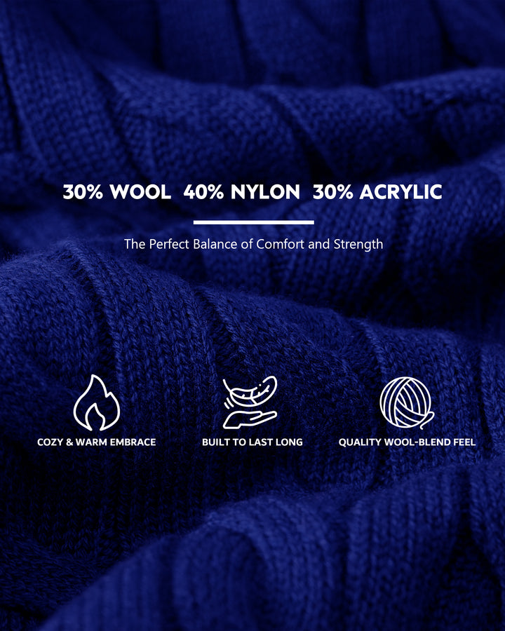 Wool Cable-Knit Quarter-Zip Pullover