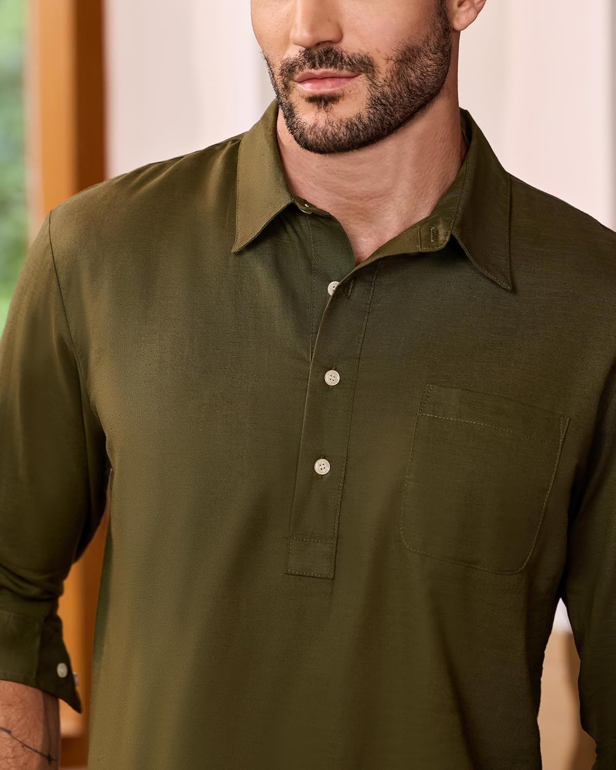 Linen Cotton Shirt Lifestyle Shot