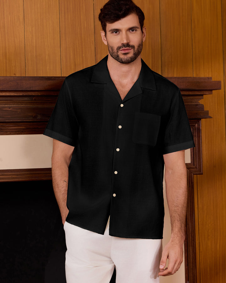 Retro Cuban-Collar Shirt