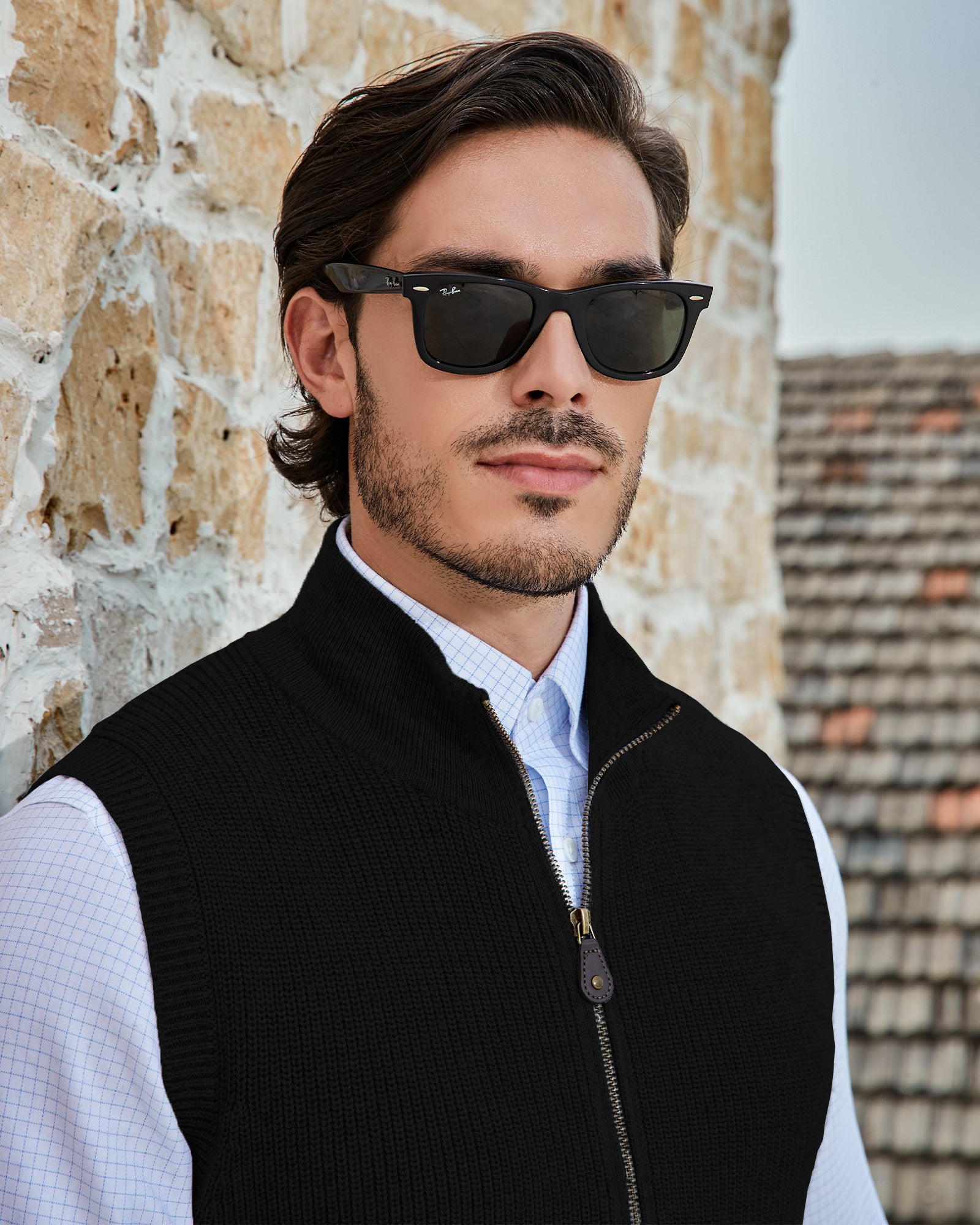 Kallspin Wool Blend Full-zip Vest - Premium Men's Clothing