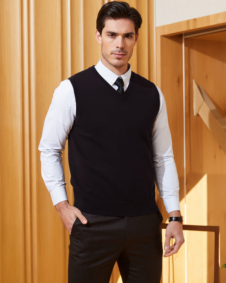 Men's Cotton V-Neck Sweater Vest