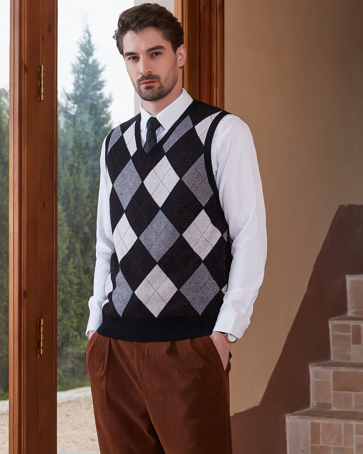 Argyle Wool Sweater Vest