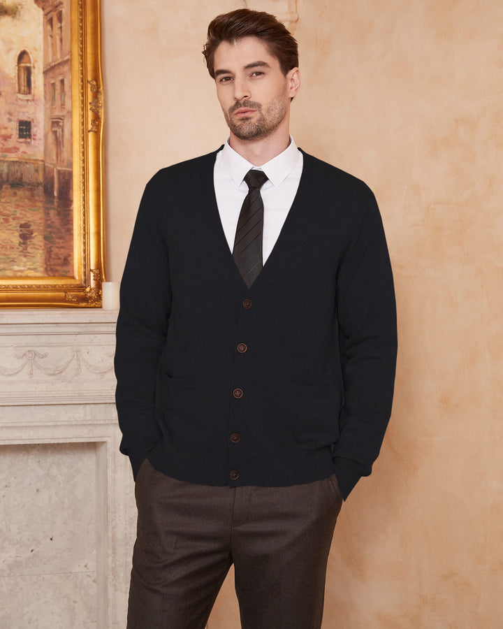Wool Blend V-Neck Cardigan