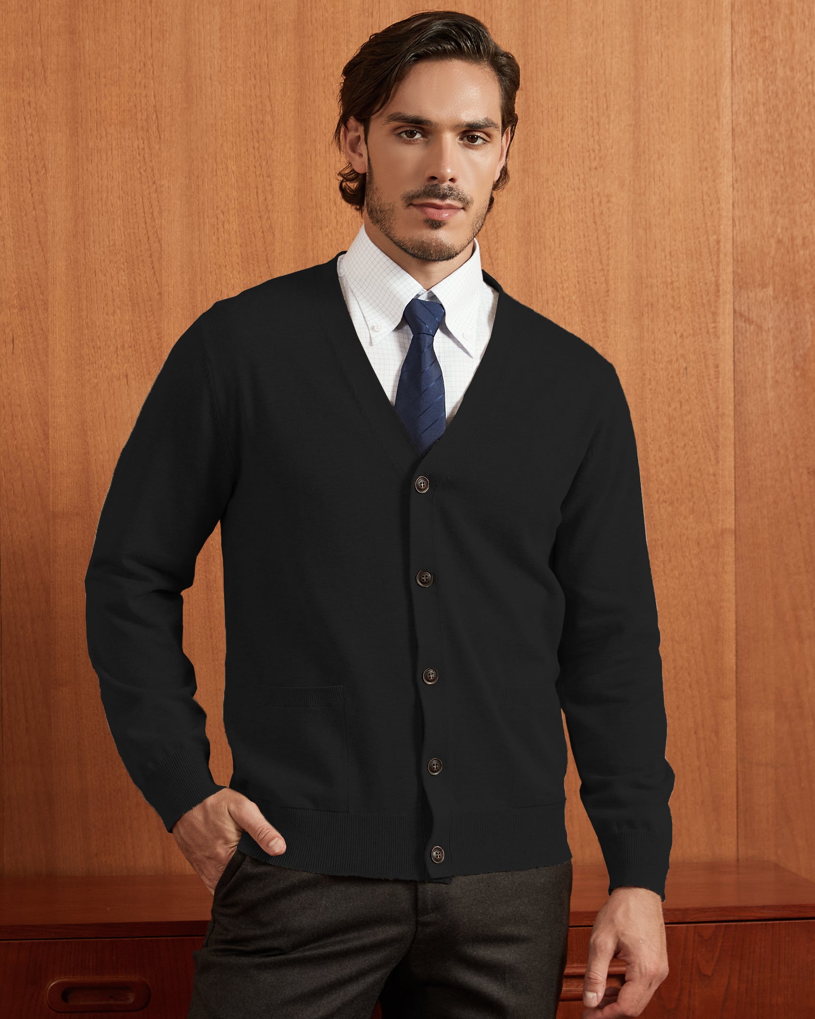 Kallspin Cotton Button Down Cardigan - Premium Men's Clothing