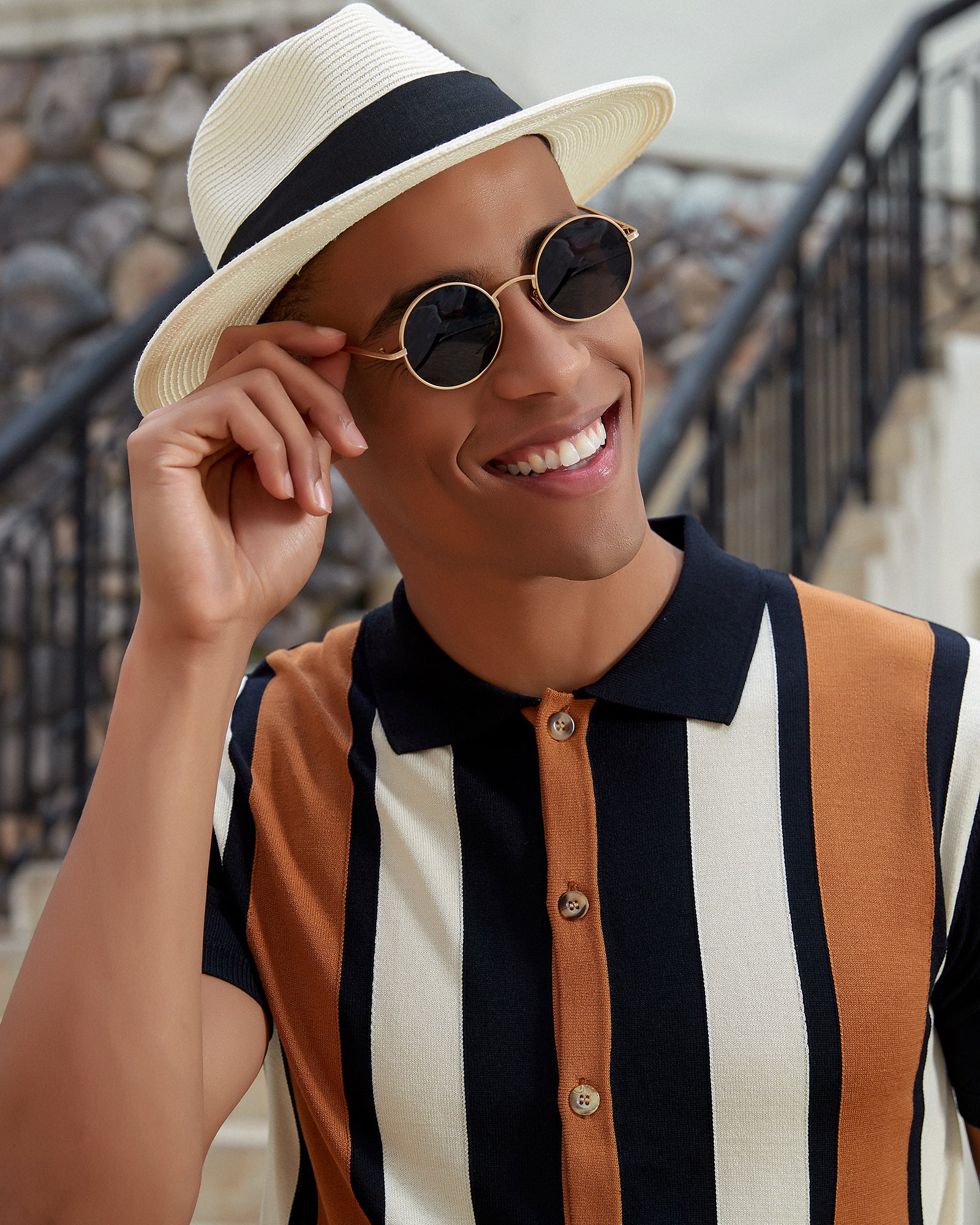 Men's Vintage Knit Polo Shirt | KALLSPIN