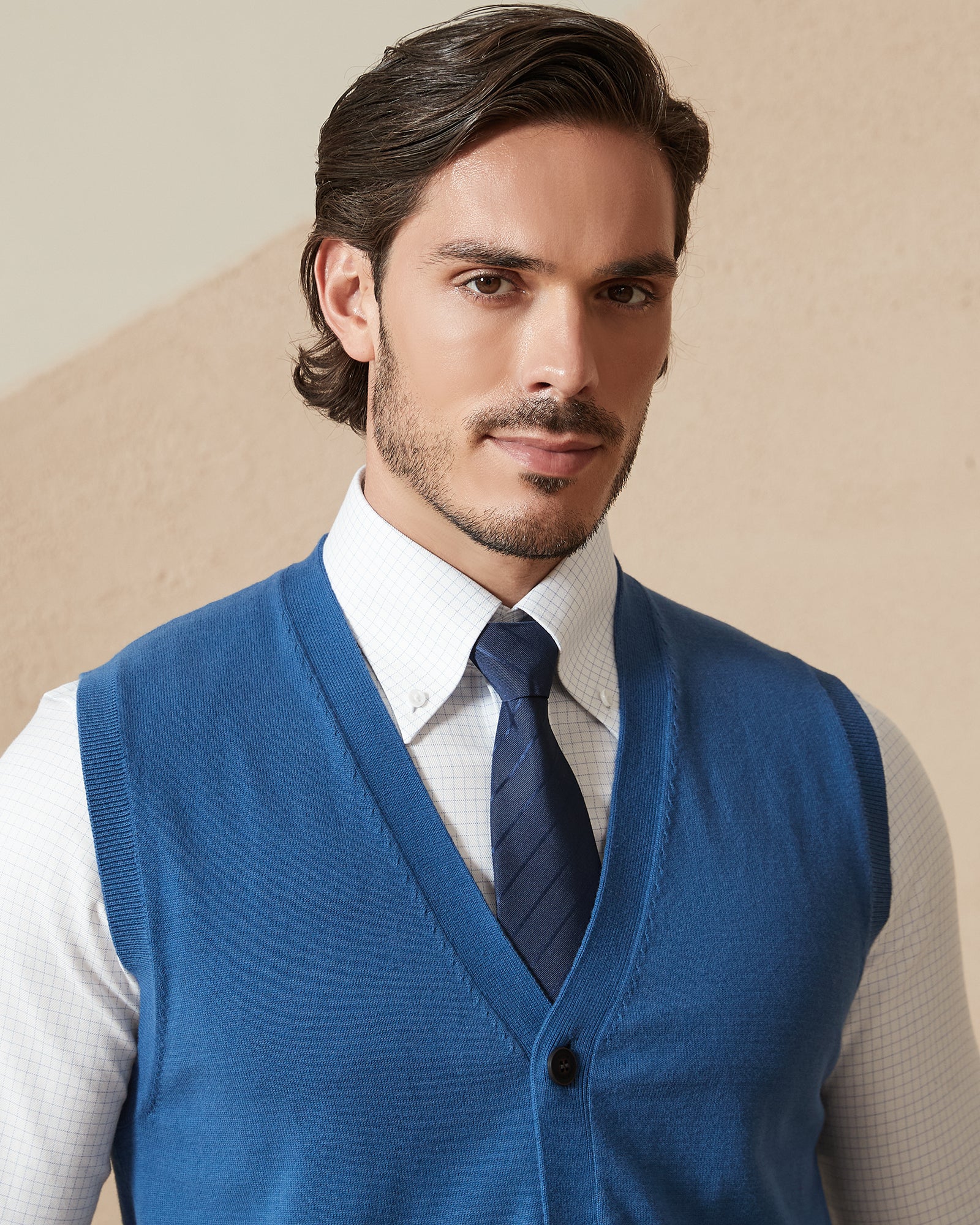 Kallspin Cotton Button Down Vest Cardigan - Premium Men's Clothing