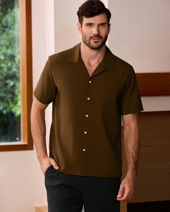 Retro Cuban-Collar Shirt