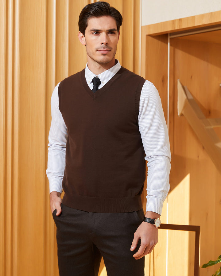 Cotton V-Neck Sweater Vest