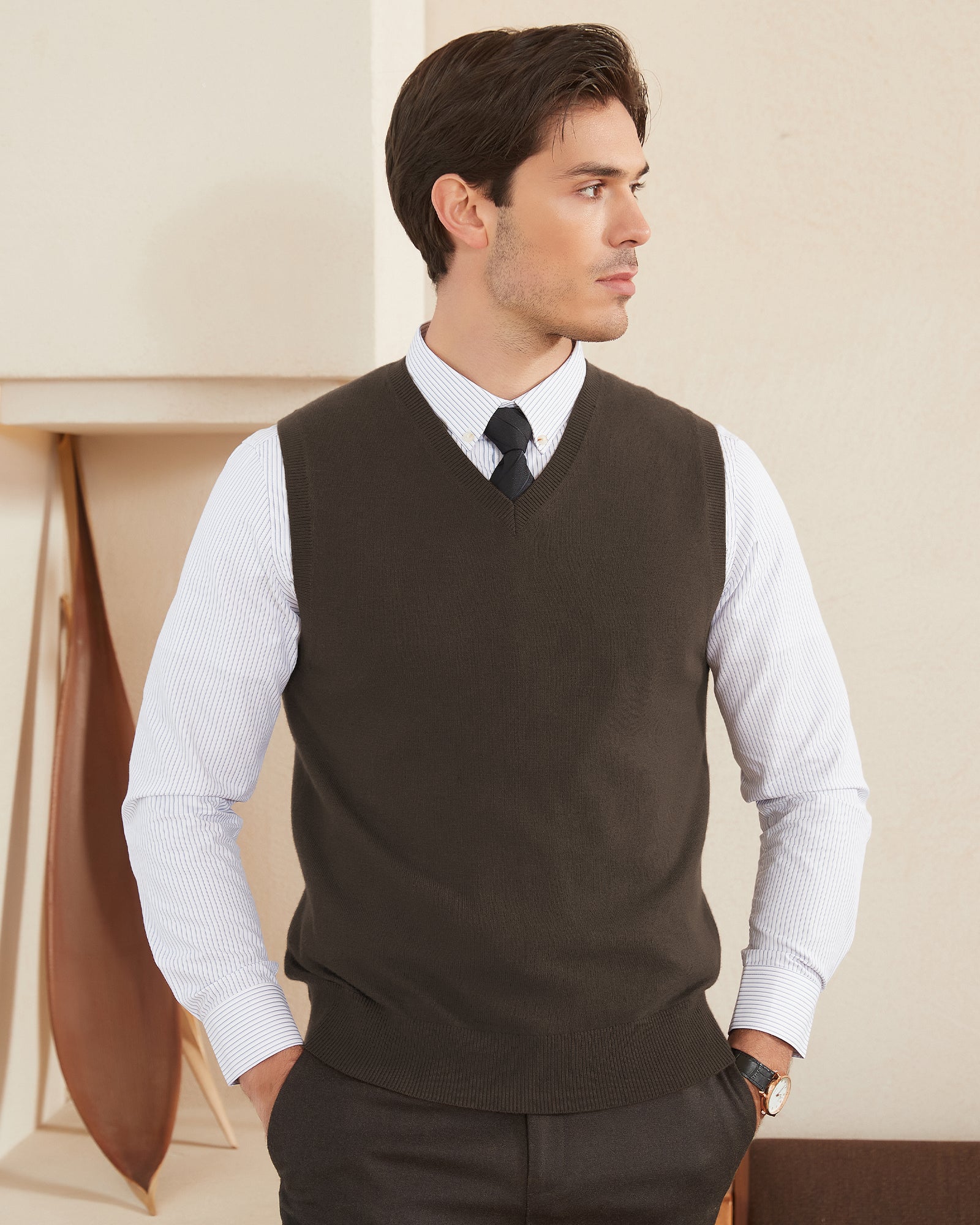 Kallspin Wool Blend Vest Pullover - Premium Men's Clothing