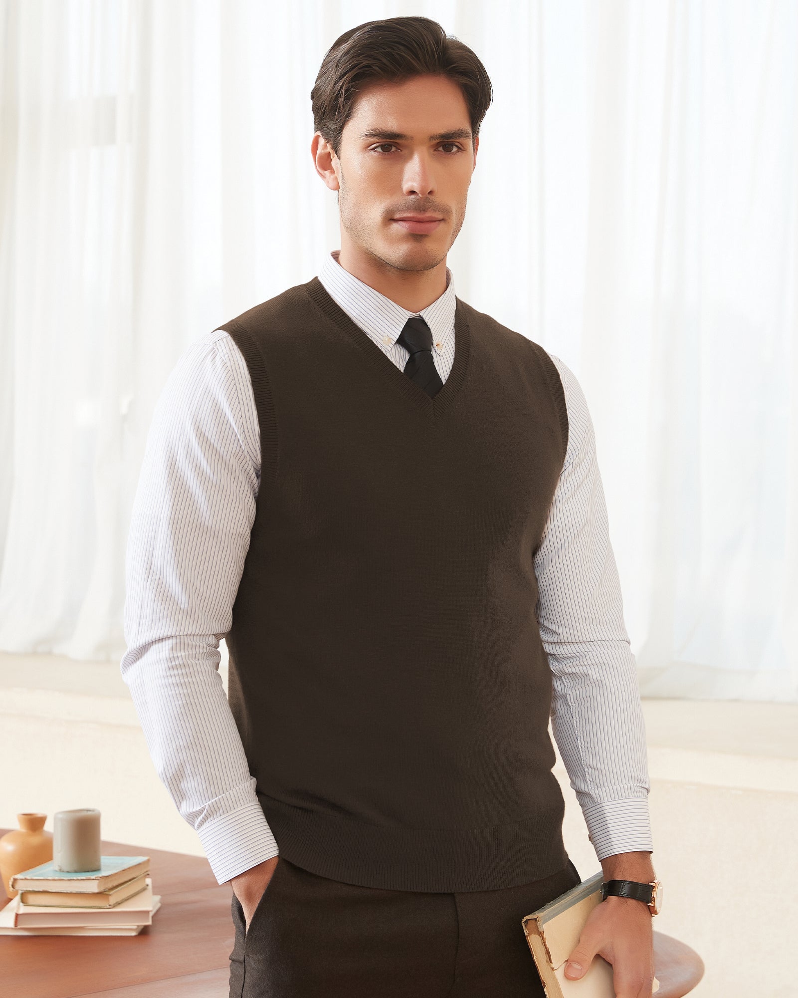 Kallspin Wool Blend Vest Pullover - Premium Men's Clothing