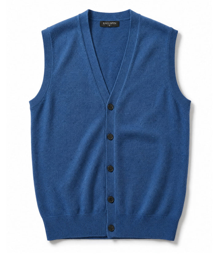 Cotton Button-Down Cardigan Vest