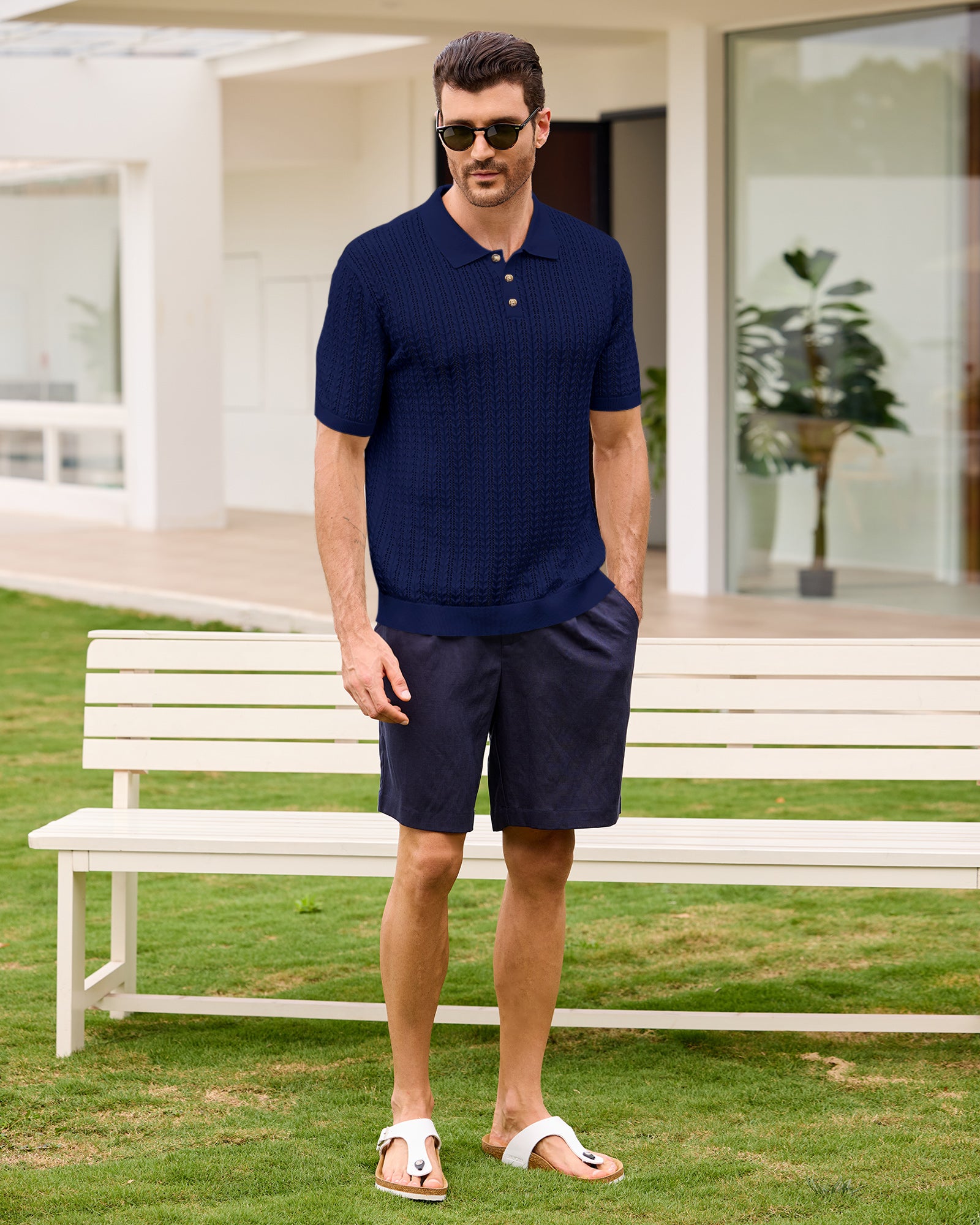 Kallspin Textured Cotton Polo - Premium Men's Clothing