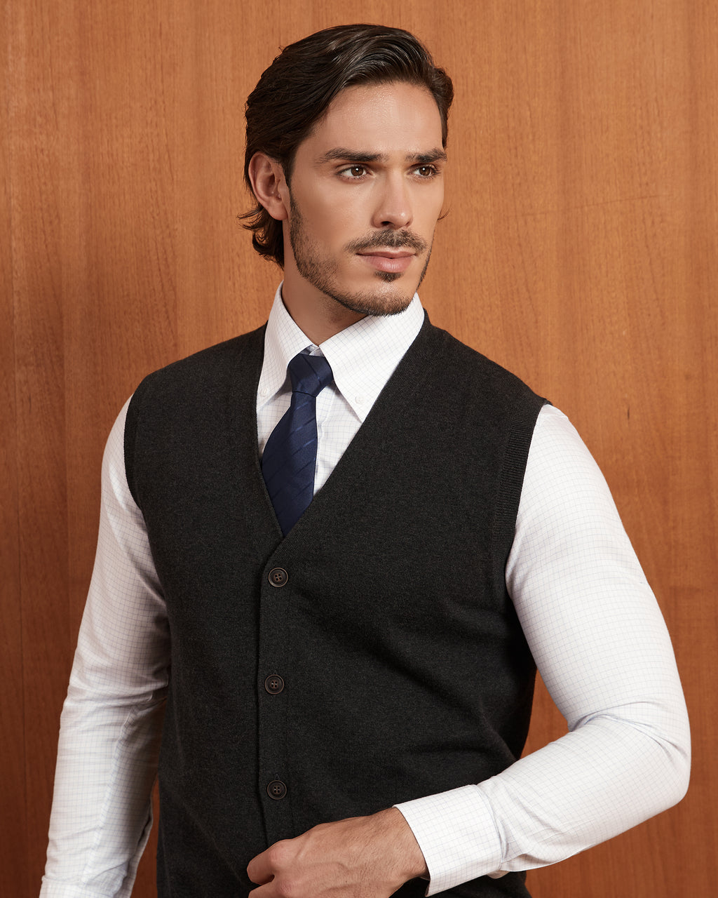 Kallspin Cotton Button Down Vest Cardigan - Premium Men's Clothing