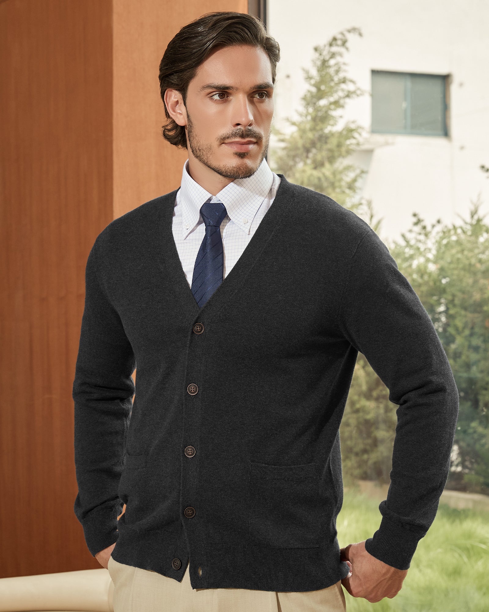 Kallspin Cotton Button Down Cardigan - Premium Men's Clothing