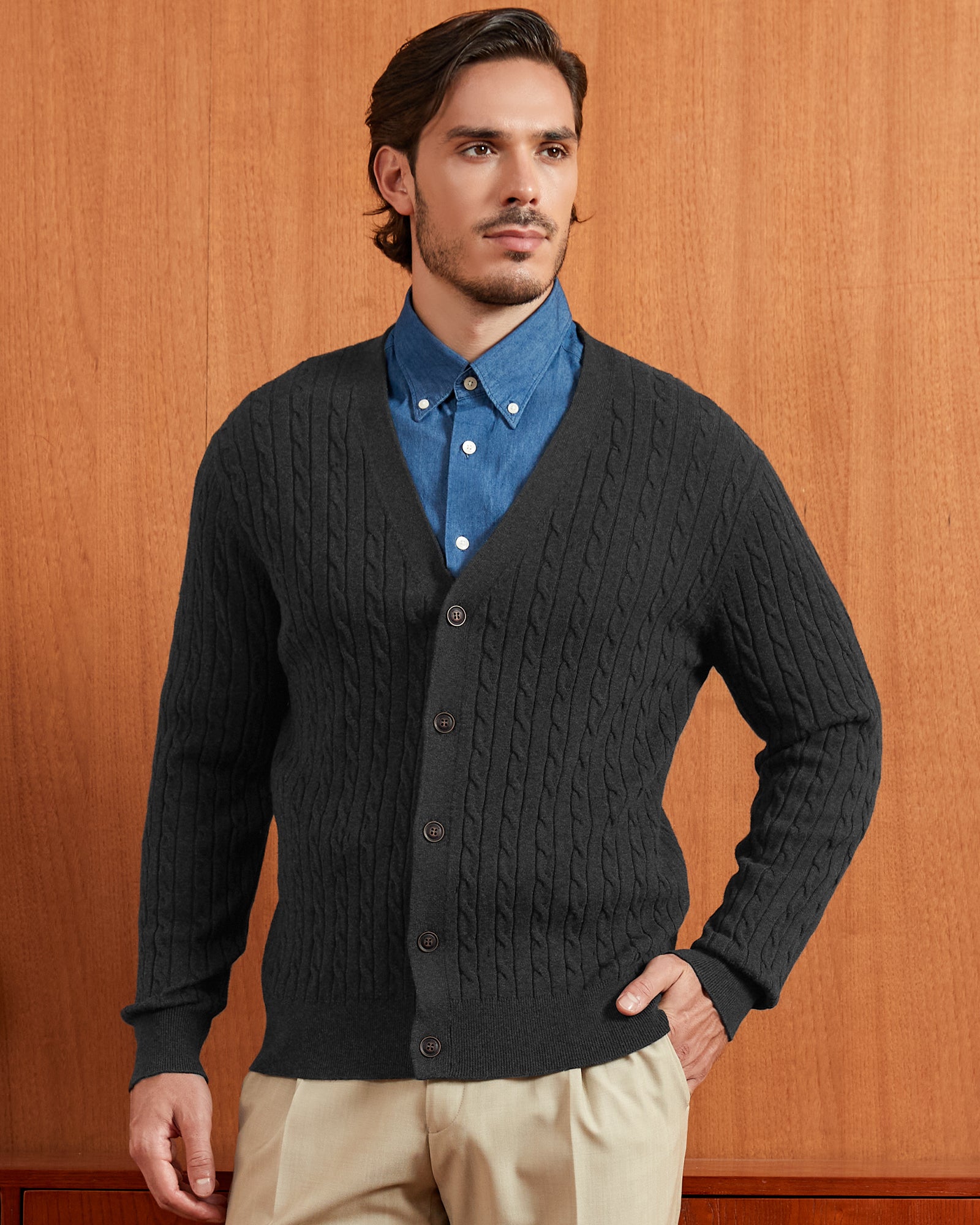 Kallspin Cotton Cable-Knit Cardigan - Premium Men's Clothing