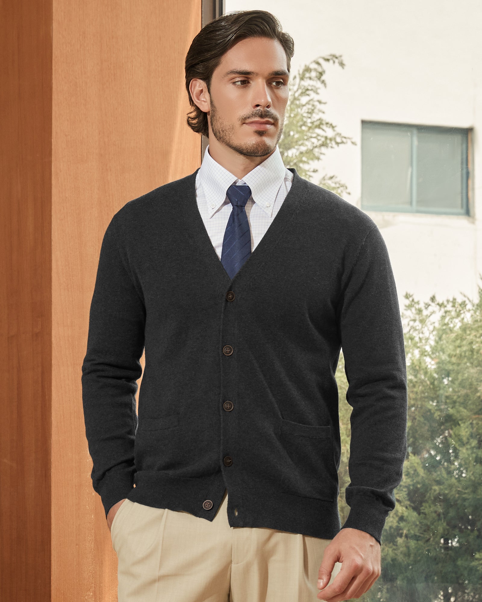 Kallspin Cotton Button Down Cardigan - Premium Men's Clothing
