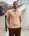 Wool Blend Quarter-Button Pullover