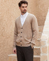 Wool Blend Cable-Knit Cardigan