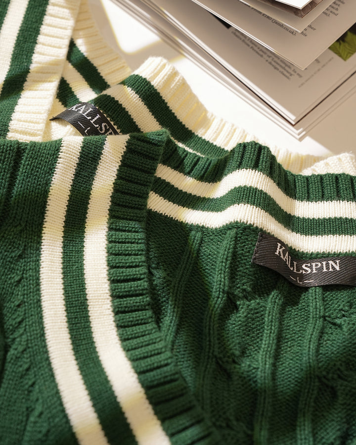 Cotton Retro Cable-Knit Pullover
