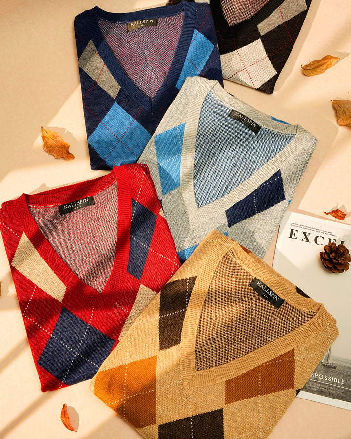 Argyle Wool Sweater Vest