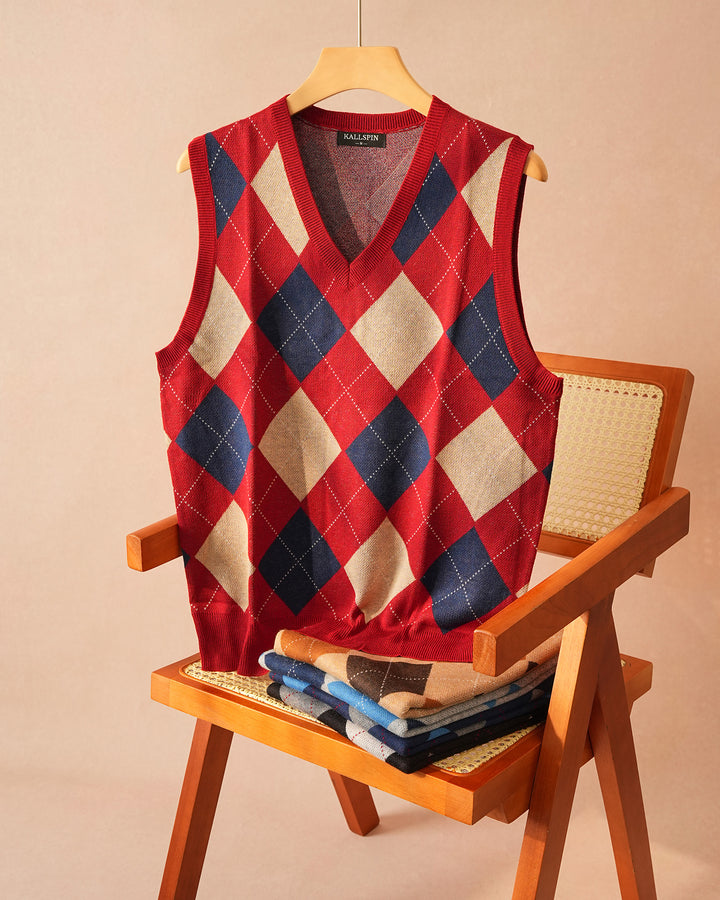 Argyle Wool Sweater Vest