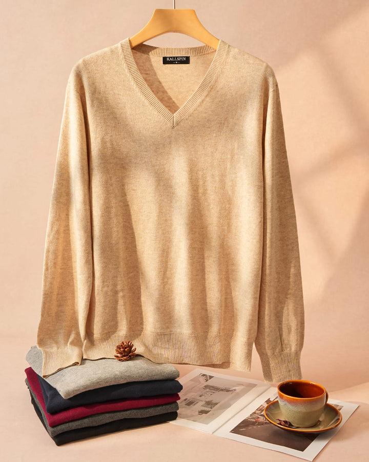 Wool Blend V-Neck Pullover