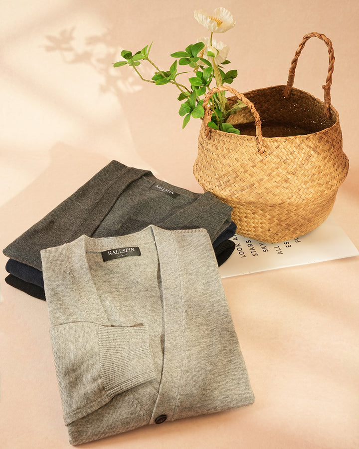 Wool Blend V-Neck Cardigan