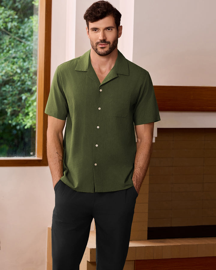 Retro Cuban-Collar Shirt
